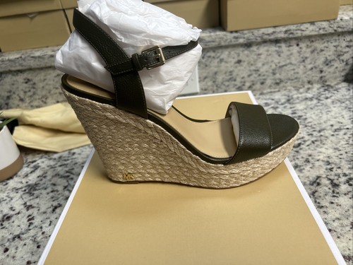 Michael Kors Jill Leder Keilabsatz Schwarz Damen NEU!!! - Bild 1 von 7