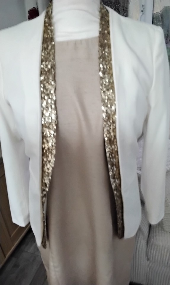 LOVELY LADIES H&M CREAM JACKET WITH GOLD TRIM SIZE EUR 38 eBay