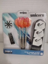 Unicorn Darts Soft 400 Nickel Chrome Plated Dart Set w/ Case New In Case