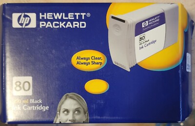 Genuine HP 80 Black 350ml Ink Cartridge C4871A DesignJet 1000 (2 Day Shipping)