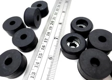 Screw-On Rubber Bumper Pad Foot, Has 1/4" Screw Hole, 1" Pad 9/16" Tall, Durable