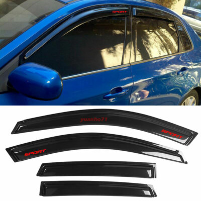 Smoke Tinted Window Visors For 08-14 Subaru WRX STI & 08-11 Impreza - 4-Piece Set
