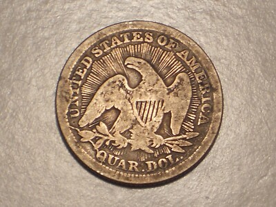 1853 Seated Liberty Quarter (Reverse Die Cud/Crack & Attractive