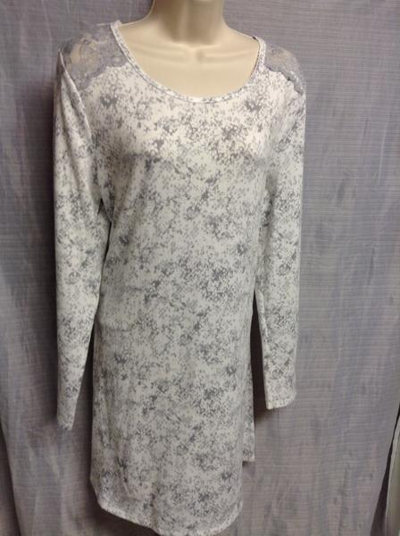 Soft Sensations Womens Whisper Lace Inset Sleepshirt Pajamas Night Gown Grey-CL Soft Sensations Womens Whisper Lace Inset Sleepshirt Pajamas Night Gown Grey-CL