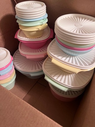 Tupperware Heritage Collection Pastel Servalier Bowls 18 Storage Container Set - Picture 13 of 18