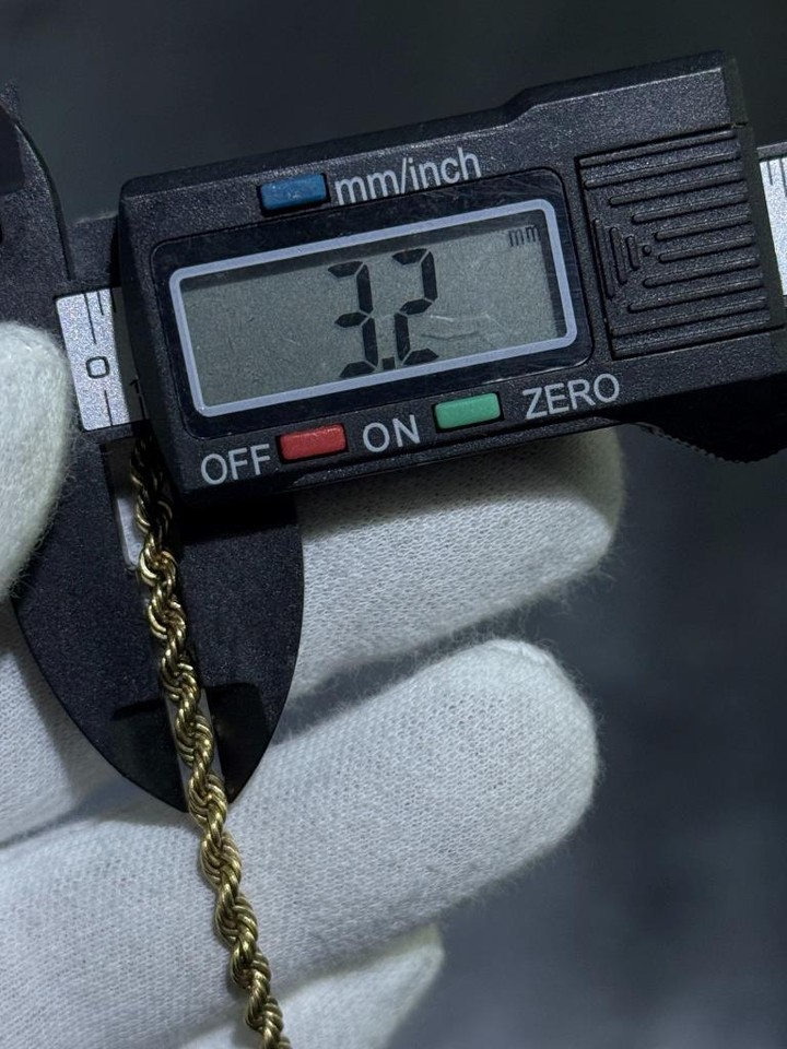 14k Yellow Gold Diamond Cut Hand Made Rope Chain Design 7