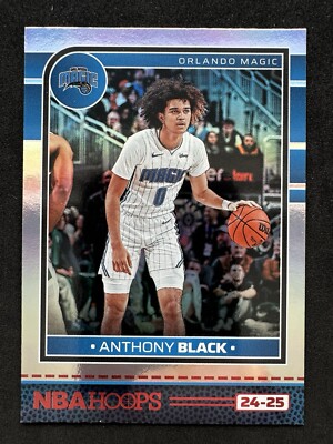 2024-25 NBA Hoops Anthony Black Silver Impulse Red Print Foil SSP Case Hit Magic