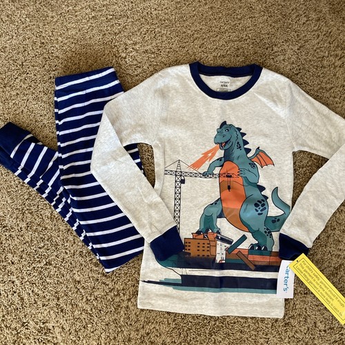 Ensemble pyjama tricoté Carters LS, garçons 8/8A, dinosaure, neuf avec étiquettes - Photo 1/8