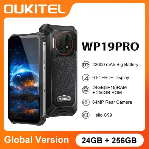 Smartphone robusto Oukitel WP19 Pro 24 GB + 256 GB 22000 mAh 6,8" 33 W 64 megapixel fotocamera - Foto 2 di 13