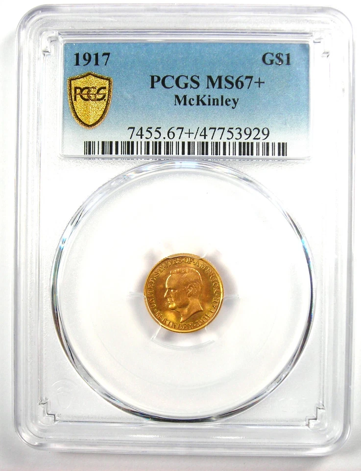 1917 McKinley Gold Dollar G$1 - Certified PCGS MS67+ Plus Grade - $6,500 Value! - Image 2 of 4
