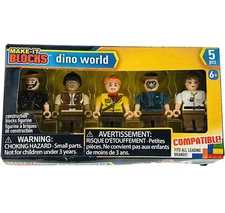 Make It Construction Blocks 5 Dino World Minifigures Figures -NIB NEW