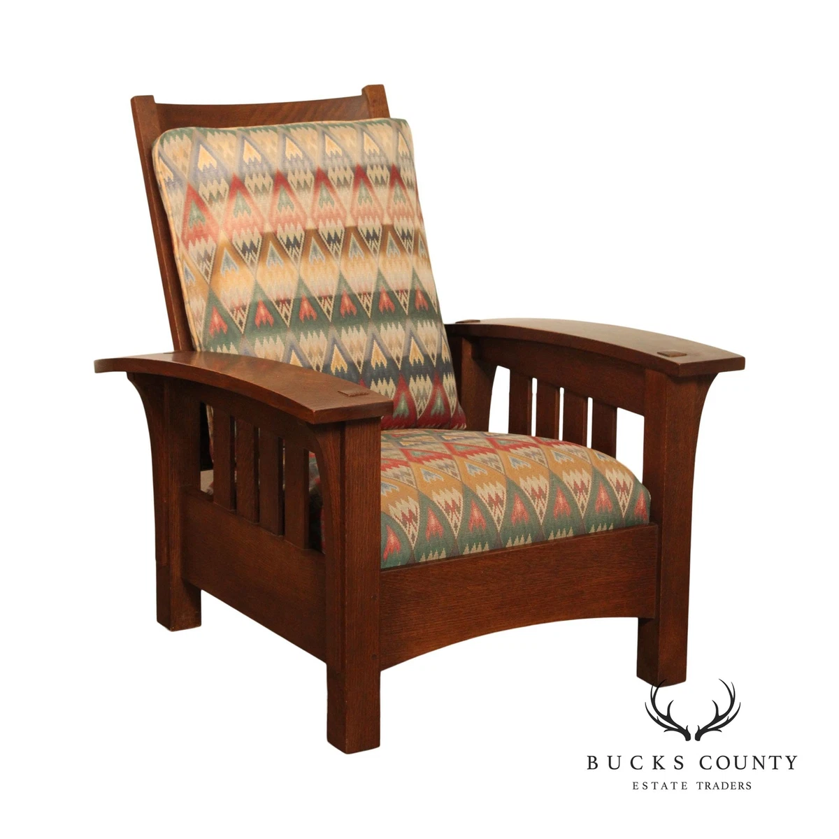 Stickley Mission Collection Oak Bow Arm Reclining Morris Chair eBay