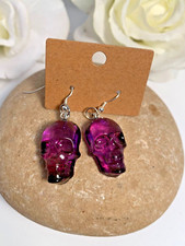 Skull Hanging Light Weight Resin Earrings Halloween