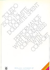 Triumph Toledo Dolomite Sprint Original Car Sales Brochure Catalog 1975 1976