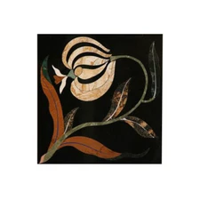 12" Marble corner table top center semi precious handmade work decor