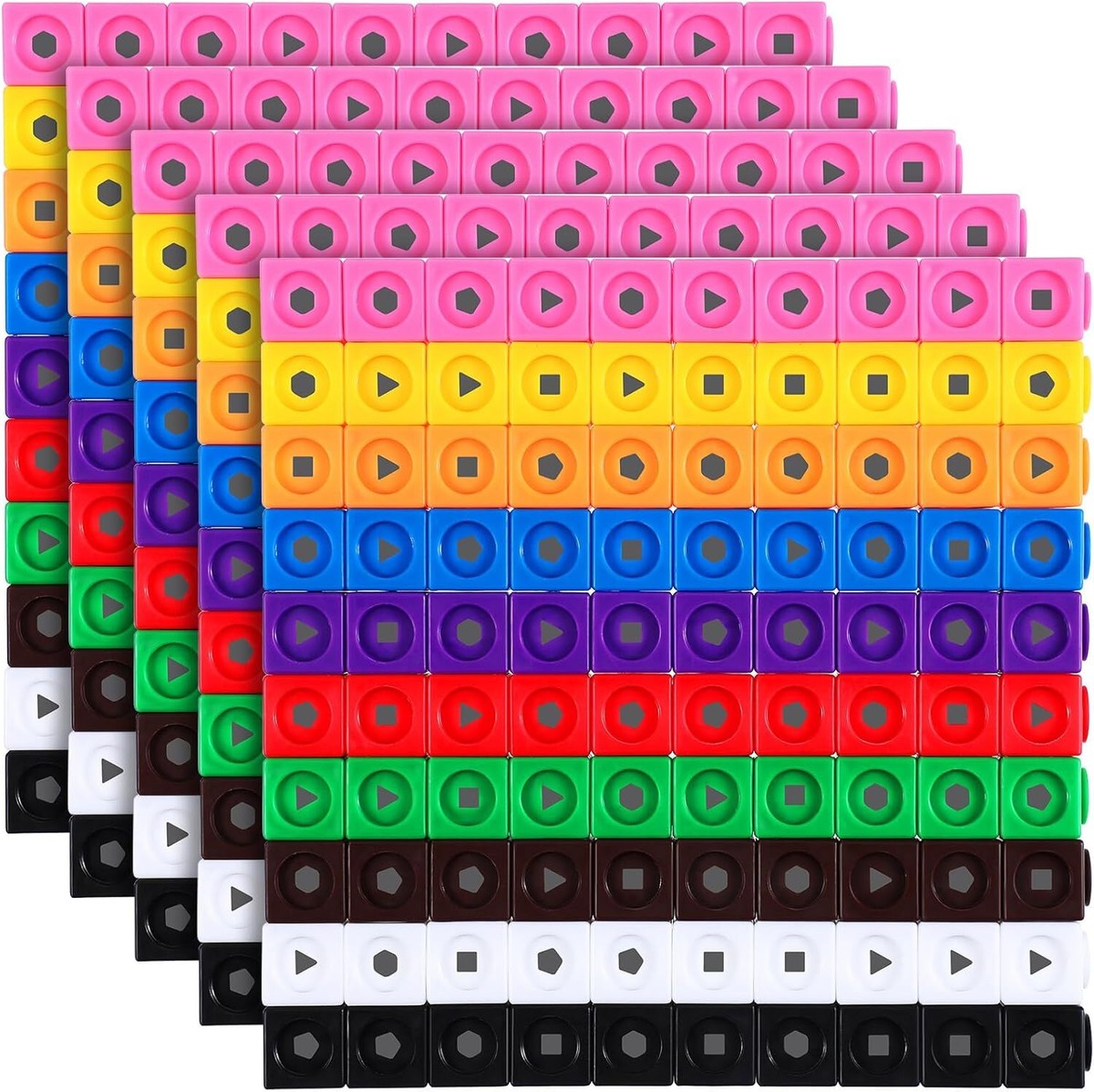 500 Pieces Math Manipulatives Cubes Set Number Toy Blocks Linking
