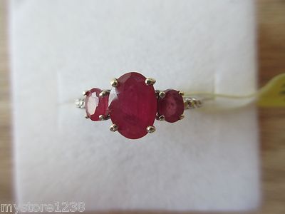 Niassa Ruby Ring Platinum Overlay Sterling Silver Size 5,6,7 Option