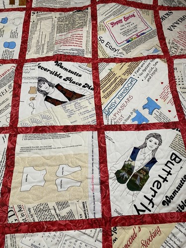 SOKA Original “Pattern Quilt” Patchwork Handmade OOAK Fabric Art Double Bed Full - Picture 5 of 6