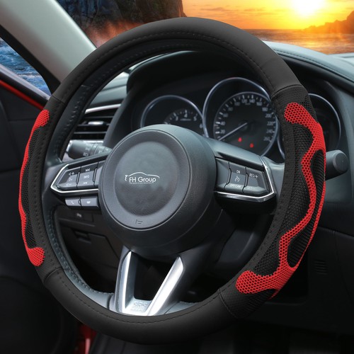 Cubiertas universales de cuero para volante de automóvil con agarre antideslizante para 14,5"-15,5" - Imagen 2 de 7