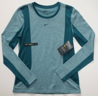 NIKE PRO DRI FIT TRAINING LANGARMSHIRT - TÜRKIS BV5625-347 - DAMEN S