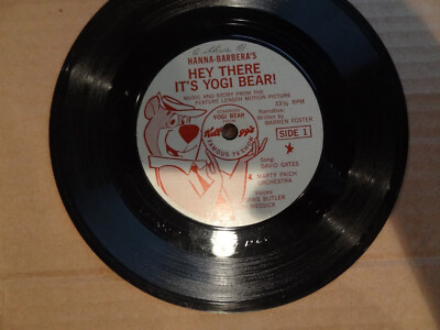 1960's Hey There Yogi Bear 33 1/3 Record Kellogg's Promo w/ Sleeve