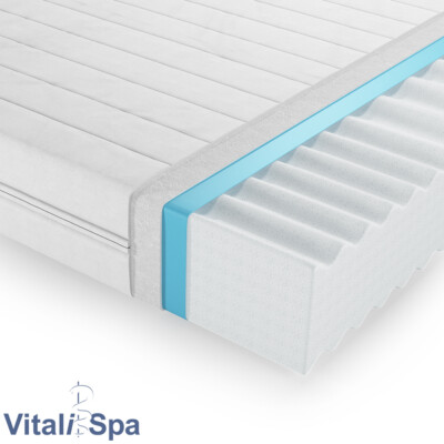 Vitalispa Matelas en mousse froide , Blanc, 180x200cm H3 degré de
