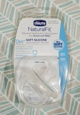 Chicco Natural Fit Soft Silicone clear Orthodontic Pacifier 0m New