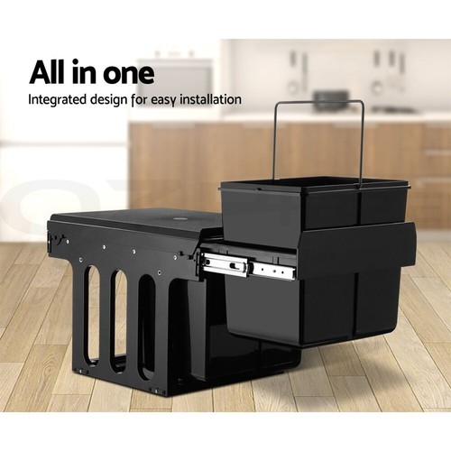 Cefito Rubbish Bin 2X15L Pull Out Bin Kitchen Double Dual Twin Bins Sliding - Picture 6 of 10