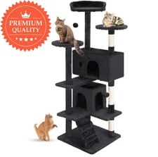 54in Multi Level Cat Tree Tower Furniture Activity Center with Scratching Posts