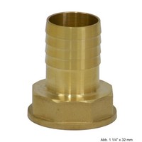 "Messing SchlauchtüLle Mit Sechskant, Ig X SchlauchtüLle 1 1/2\" X 38 Mm"