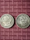 1900-O and 1881 S Morgan Silver Dollars U.S. $1 Coin Set In Nice Condition