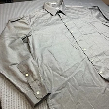 Perry Ellis Portfolio Mens Dress Shirt 17 36/37 Easy Care Supima Cotton