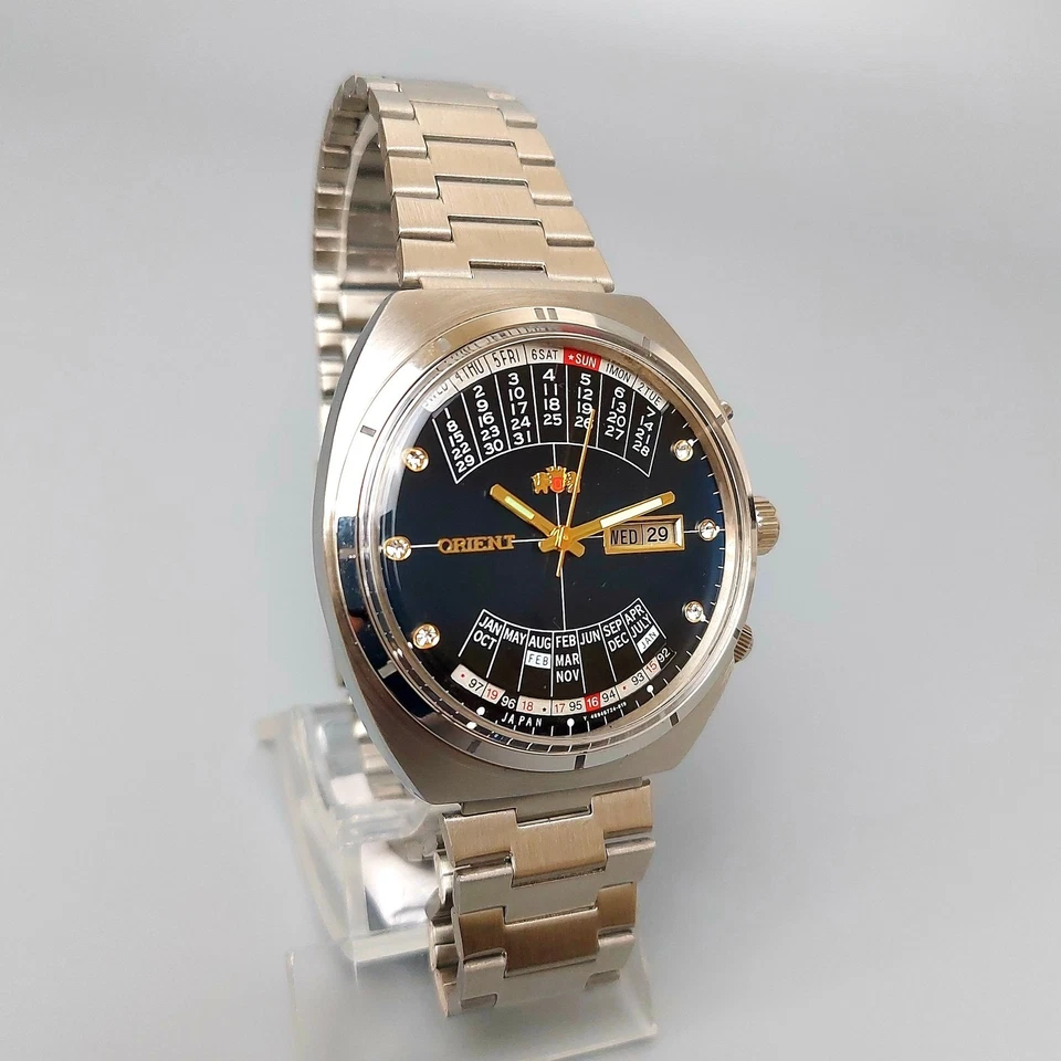 Vintage Relógio Japonês Orient College Original Relógio de Pulso Automático Mostrador Azul - Imagem 4 de 4