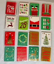 48 lot of Assorted Christmas Gift Tags Tie On NEW