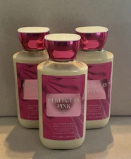 Set of 3 Bath & Body Works PERFECT IN PINK Daily Body Lotion 8 oz Each (wht) NEW