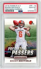 Graded 2018 Panini Rookies & Stars Baker Mayfield #PP16 Rookie RC Card PSA 10