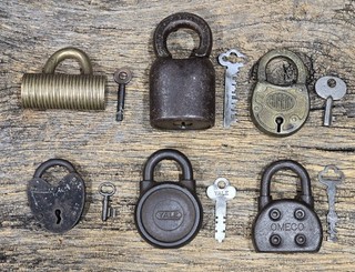 Antique Vintage Padlock Lot Yale Corbin Omecco JHW Climax Lock Locksmith