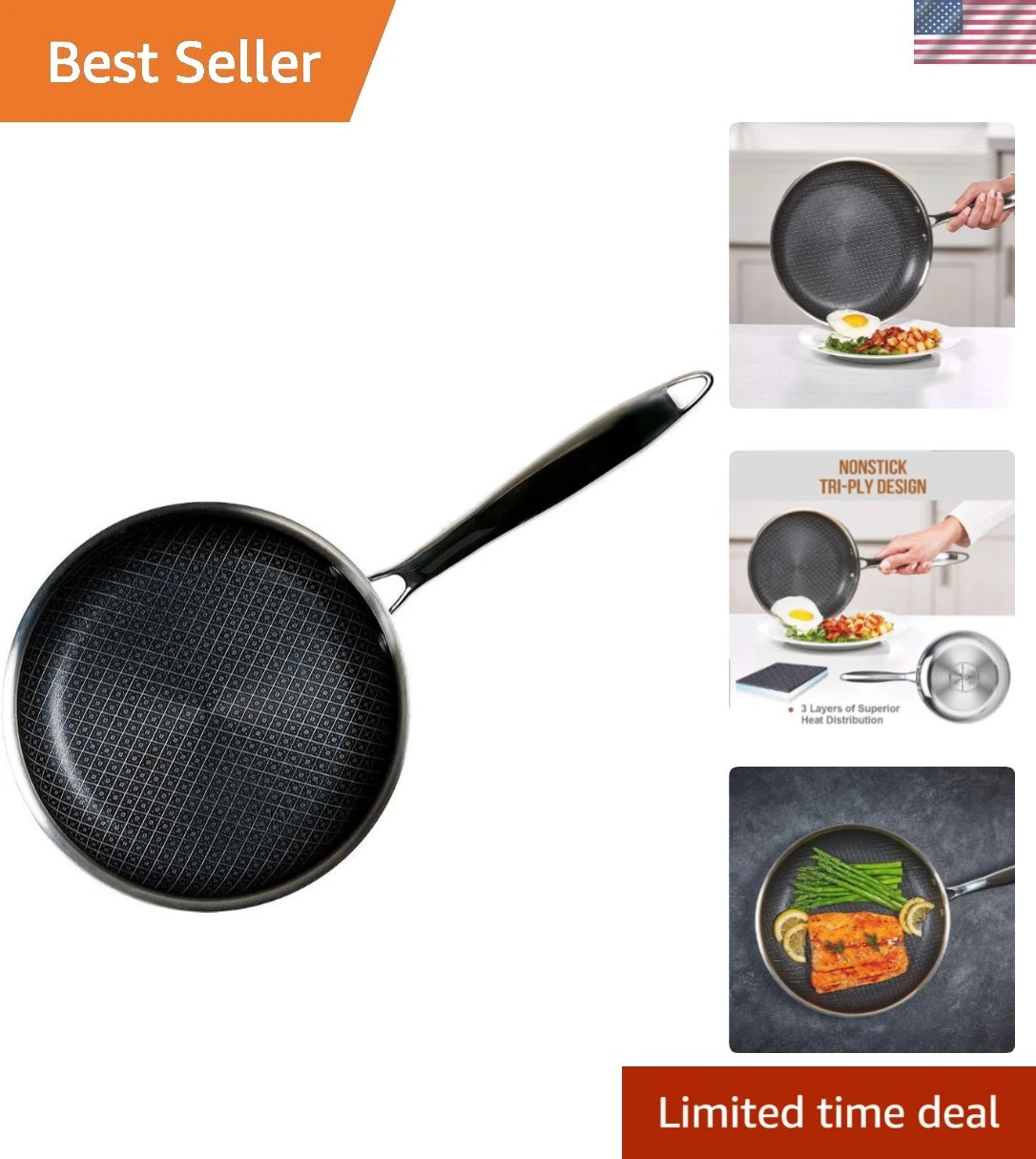 Titan 11-Inch Non-Stick Fry Pan - PFOA-Free Stainless Steel Masterpiece