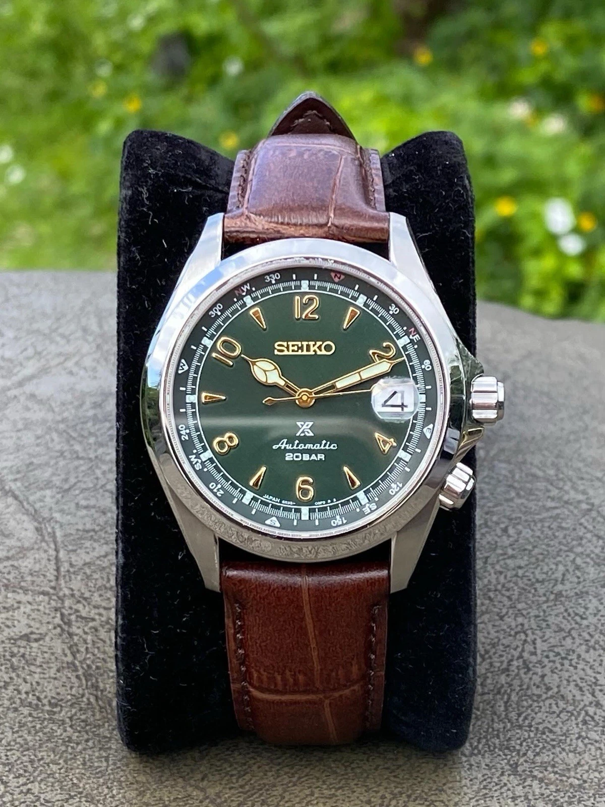 Seiko Prospex Alpinist Green Dial Leather Band SPB121, bonus Steel Bracelet