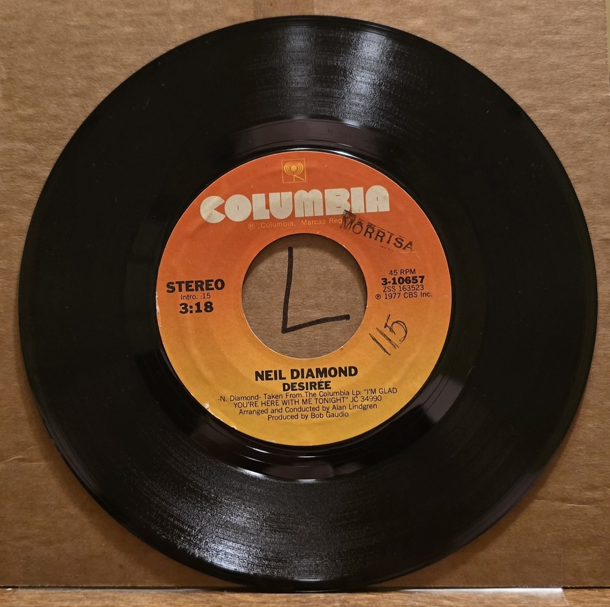 Neil Diamond: Desiree/Once In A While - VG+ | 1977 Pop Rock 45rpm