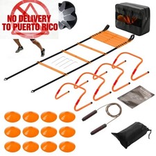 Agility Ladder Training Set with Speed Parachute, Hurdles, Cones, Jump Rope
