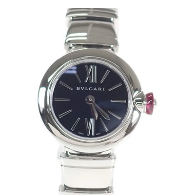 Bvlgari Piccola Lucea Watch Stainless Steel Quartz Black Dial Women's ISY