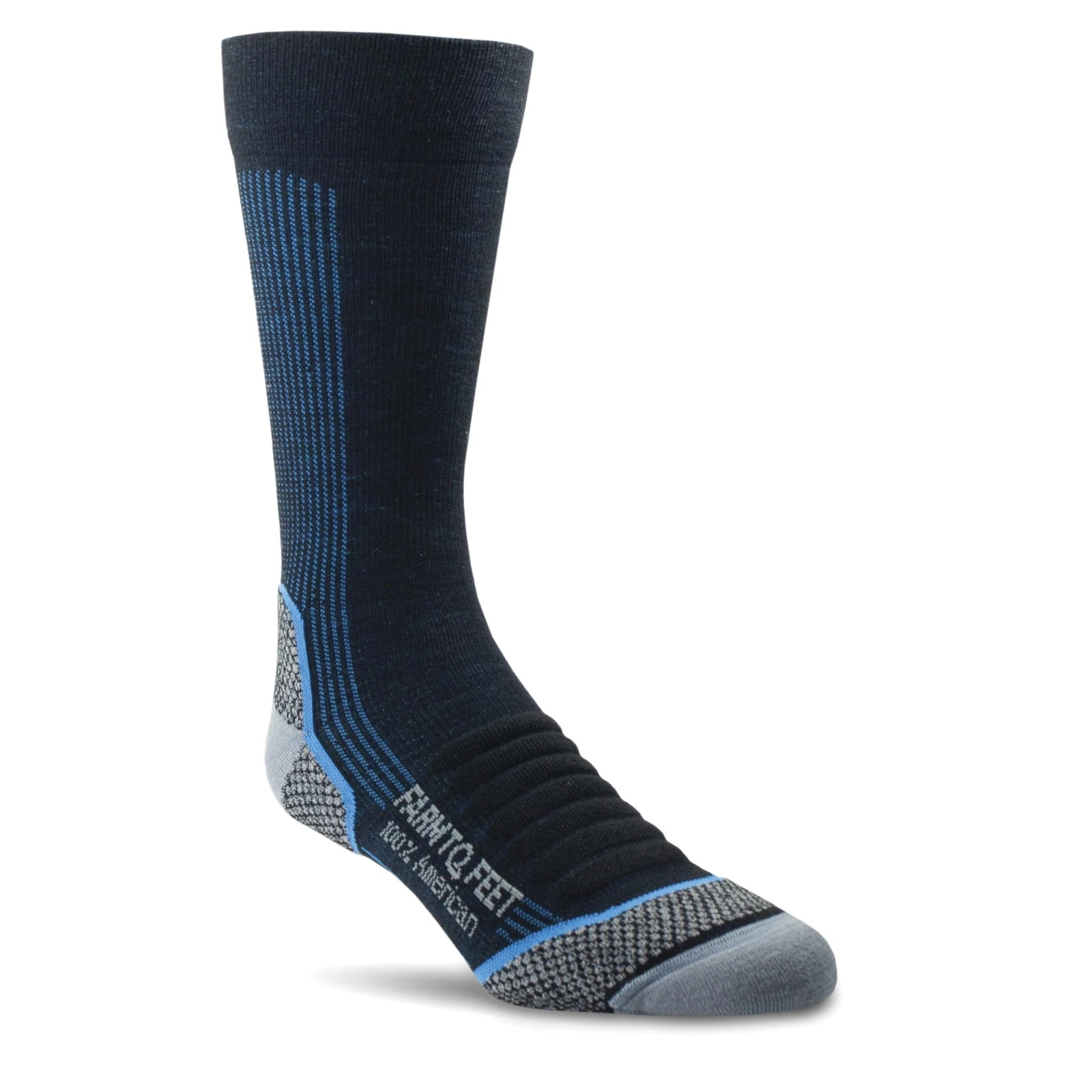 Farm to Feet Damascus Lightweight Crew Merino Wool Socks Medium Black/Bunting