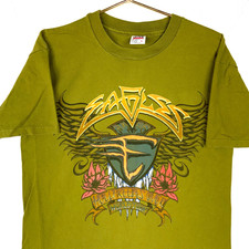 Vintage Eagles T-Shirt Large Green Hell Freezes Over World Tour Band Tee 1996