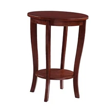  American Heritage Round End Table with Shelf Mahogany