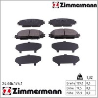 Zimmermann 24336.175.1 Bremsbelagsatz FüR Scheibenbremse Bremsbelagsatz