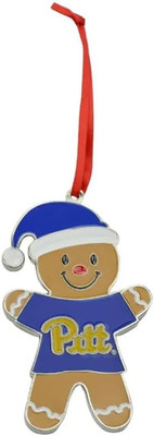 Pittsburgh Panthers Gingerbread Man Christmas Ornament   Metal Holiday Decor   U