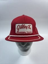 Vintage 80s Gilley's Pasadena, Texas Trucker Hat Cap RedWhite Patch - Medium
