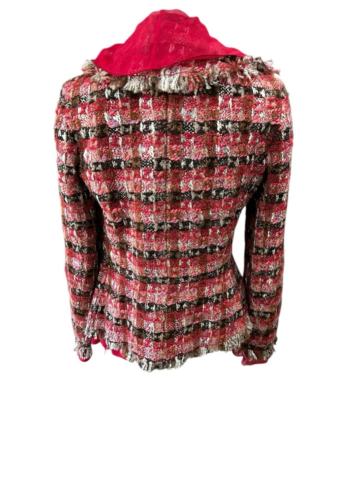 Blazer ETCETERA Rojo, Marrón Cuadros Alpaca-Mohair-Lana Tweed Talla 2 Foto 2 de 4