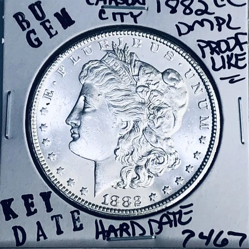 1882 CC BU GEM MORGAN SILVER DOLLAR UNC MS+++ U.S. MINT RARE KEY COIN 7467